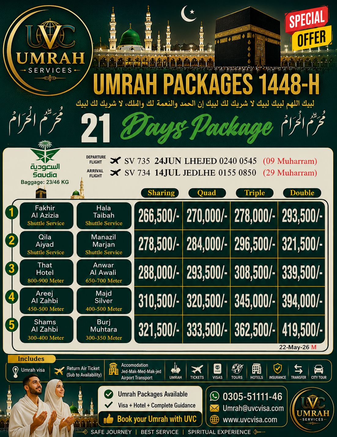 21-Day Umrah — Muharram, Saudia